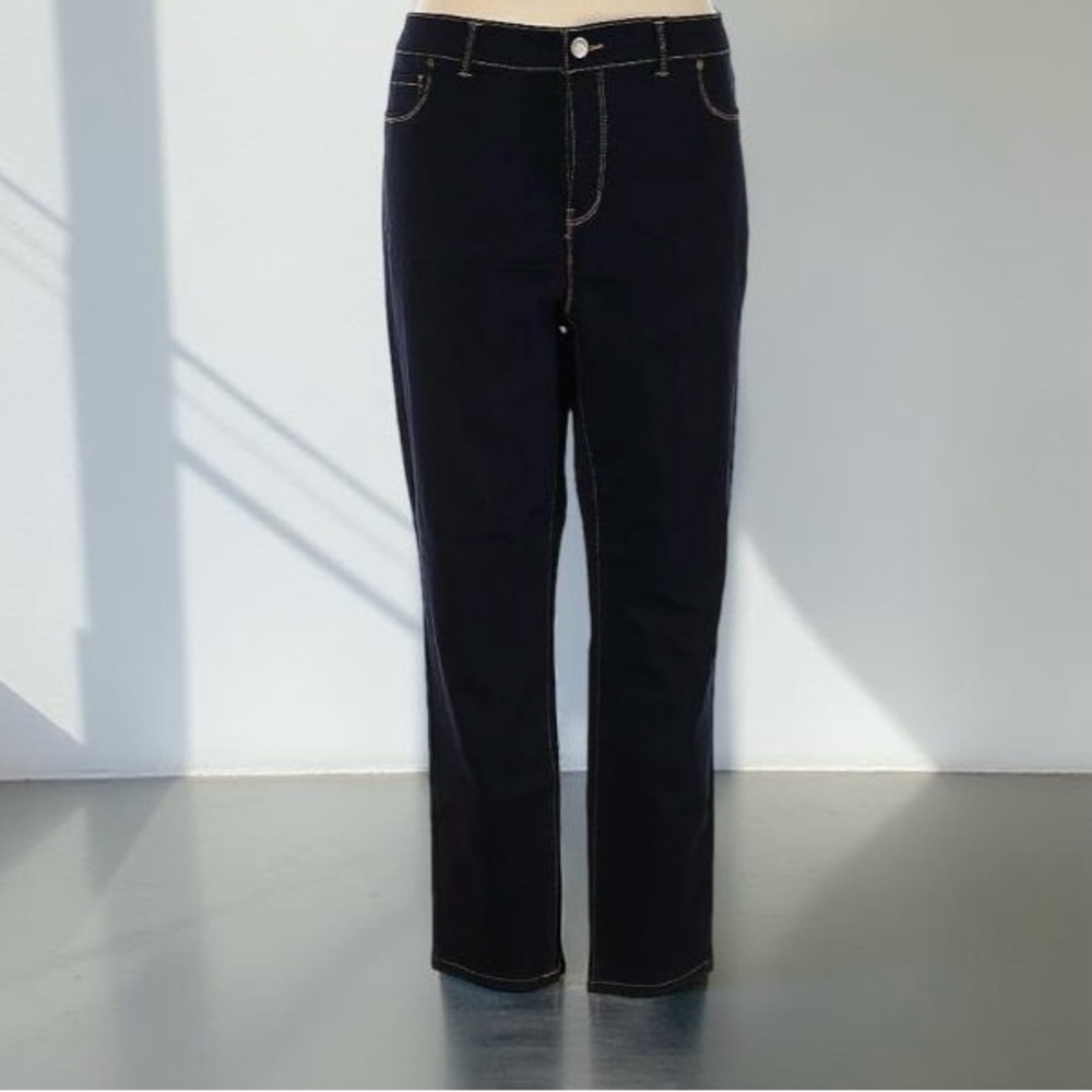 Philosophy Republic Classic Blue Straight Leg Jeans with Dark Wash Plus Size 22W